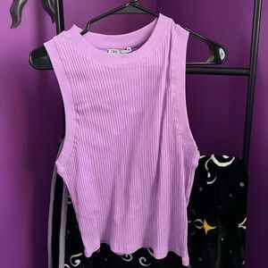 Lavender ribbed tank top
